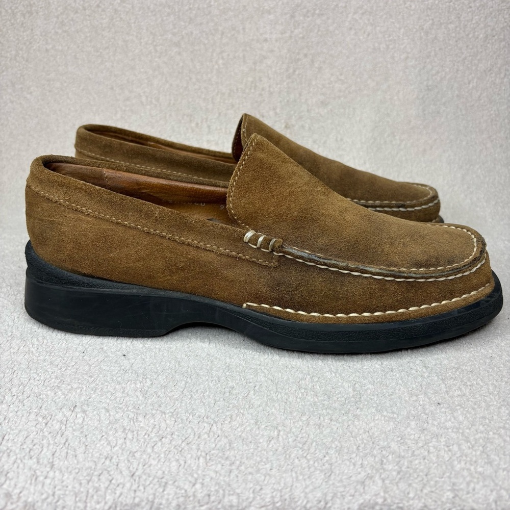 Martin Dingman Brown Suede Slip On Loafers Men’s 9.5 Business Casual Classic